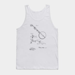 Banjo Vintage Patent Hand Drawing Tank Top